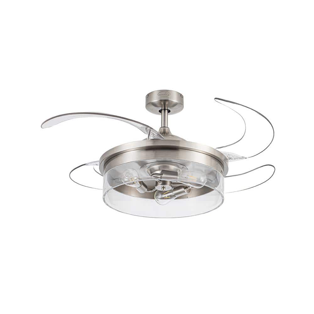 Fanaway Brisbane 48 in. Indoor Brushed Chrome Retractable Ceiling Fan