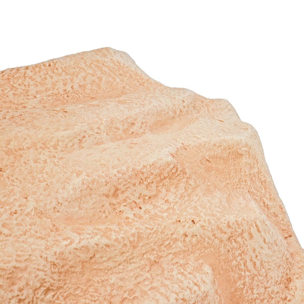 Sand Polyresin Low-Profile Garden Rock Cover with Stakes