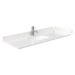 54 in. W x 22 in. D Cultured Marble Single Basin Vanity Top in Light-Vein Carrara with White Basin