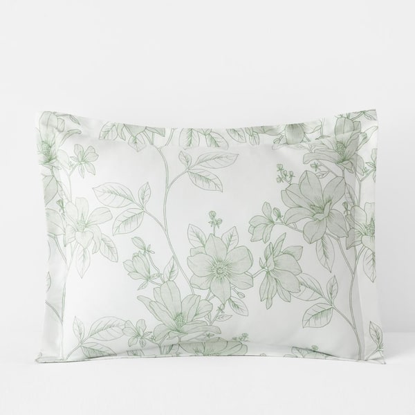 The Company Store Company Cotton Spring Vine Light Sage King Sateen Sham