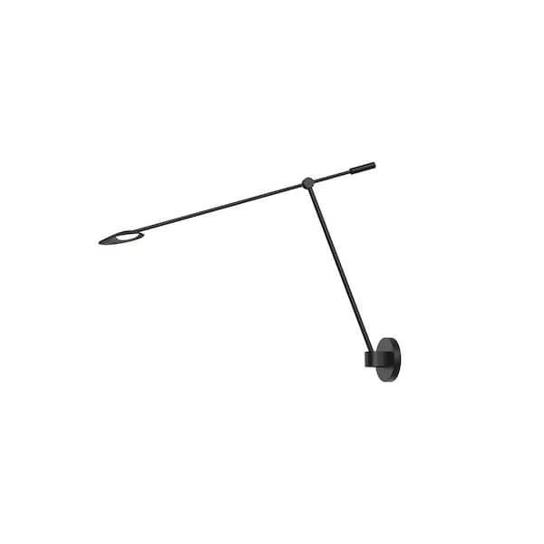 Rotaire 38 in. 1 Light 8-Watt Black Integrated LED Wall Sconce