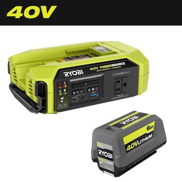 40V 300-Watt Portable Battery Inverter Power Source w/ 40V Lithium-Ion 6.0 Ah High-Capacity Battery