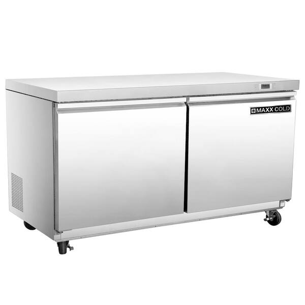 Maxx Cold 61 in W, 14.1 cu. ft. Double Door Undercounter Refrigerator, in Stainless Steel