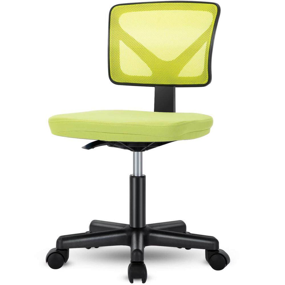 1-Piece Mesh Adjustable Height 360° Swivel Low Back Office Task Chair in Green with Armless