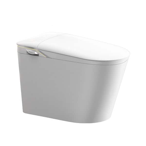 1.2 GPF Elongated Smart Bidet Toilet in White with Heated Seat, Foot Touch Flush, Blackout Flush, Night Light