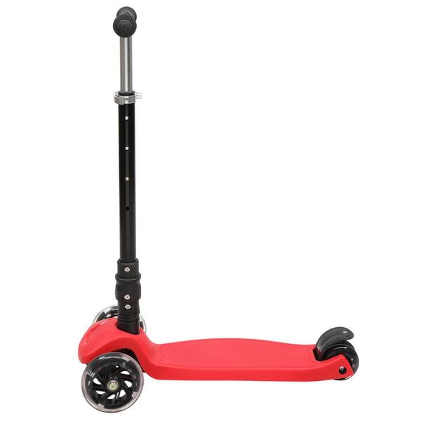 Kids Kick Scooter 3 Wheel Adjustable Height Light Up LED Wheels Foldable Red 