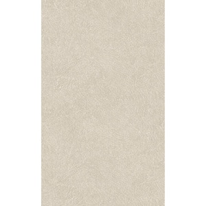 Plain Leather White Non-Woven Paste the Wall Textured Wallpaper 57 sq. ft.