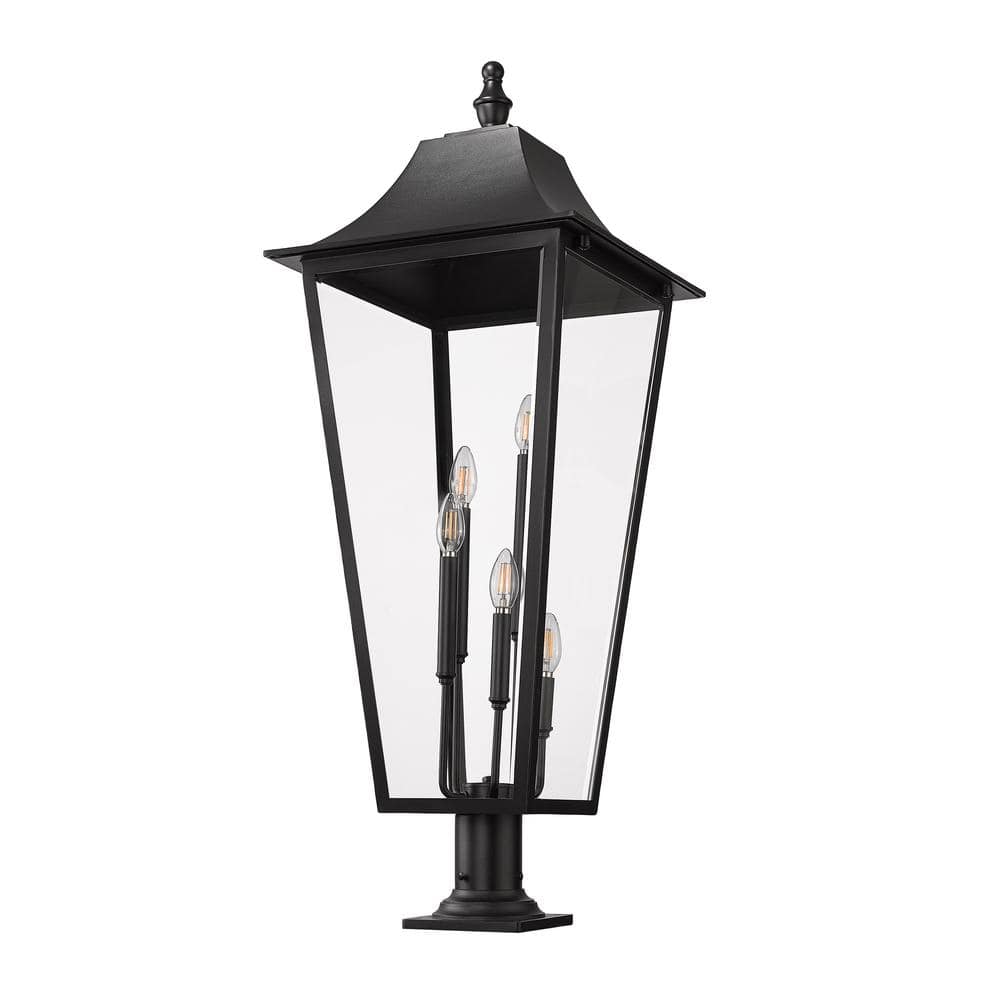 Black Stainless Steel 5-Light Outdoor Pier Lantern