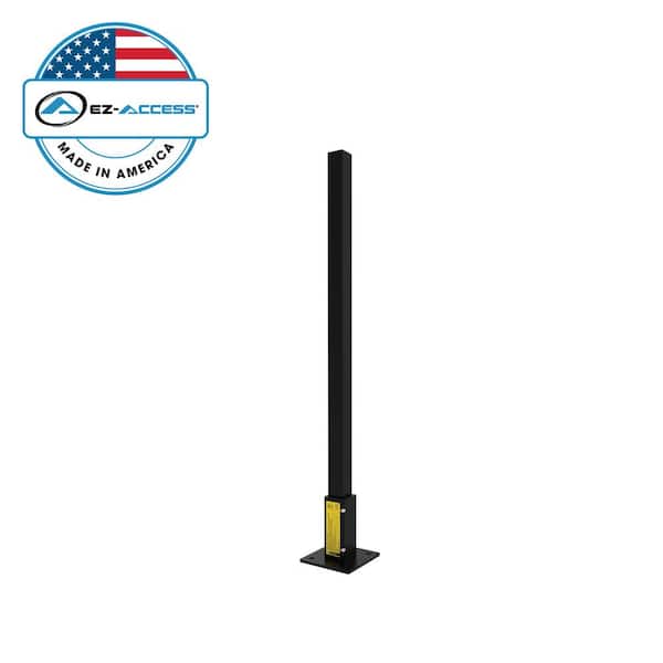 EZ-ACCESS RAILWAY Black Powder Coated Aluminum Modular Handrail Kit Post