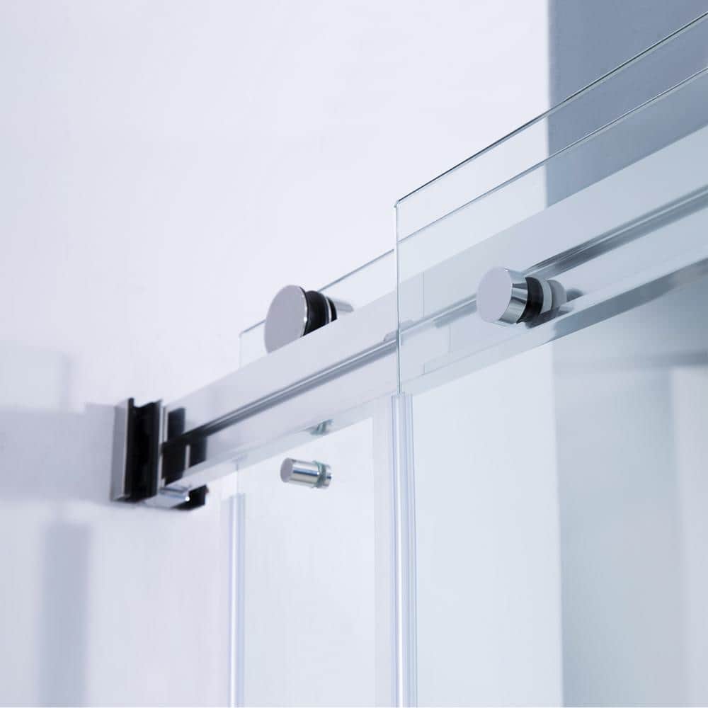 64 x 76 in. Polished Chrome Clear Glass Sliding Shower Door