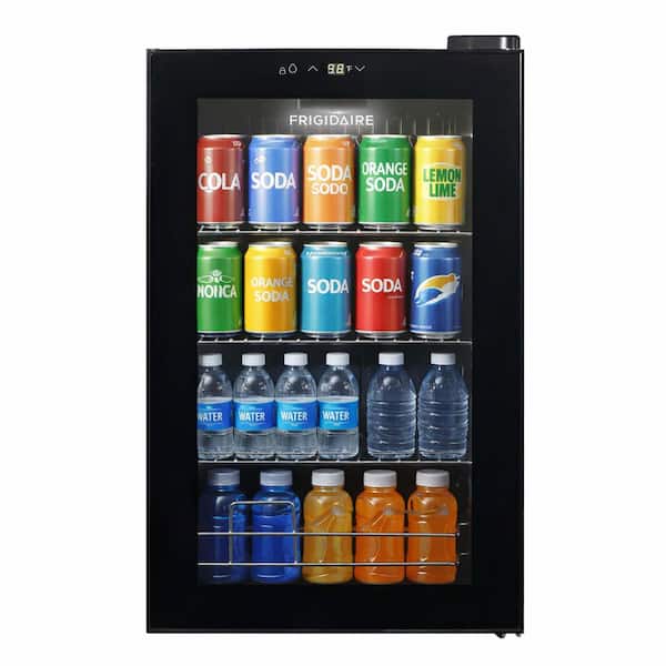 17.5 in wide Single Zone 89 Can/24-Bottle Beverage Center, 2.4 cu. ft. Glass Door Beverage Refrigerator in Black