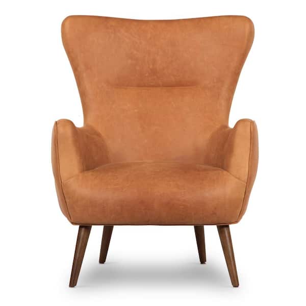Poly and Bark Aida Cognac Tan Leather Arm Chair (Set of 1)