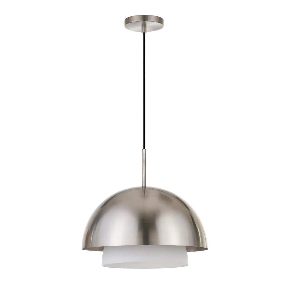 Evelyn&Zoe Industrial 1-Light Pendant in contemporary brass with seeded glass shade for  kitchen  dining room  living room  or foyer