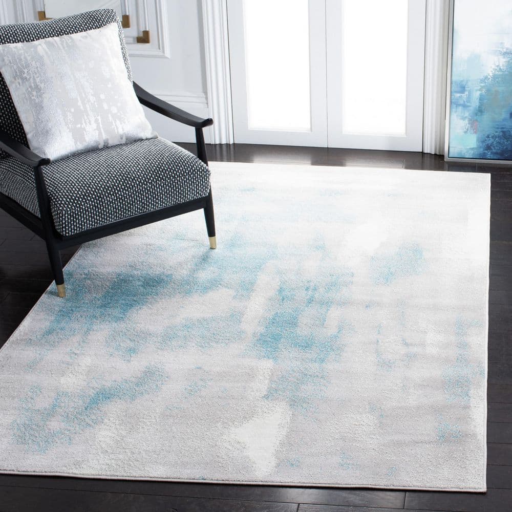 Skyler 7 ft. x 7 ft. Gray/Blue Watercolor Square Area Rug price history on PriceWatchPro