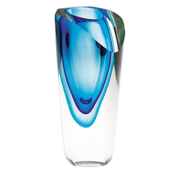HomeRoots 7.5 in. Multi-Colored Crystal Cylinder Decorative Vase