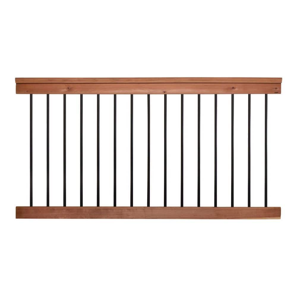 ProWood 6 ft. Aluminum and Redwood Preassembled Rail Kit 235386 - The ...