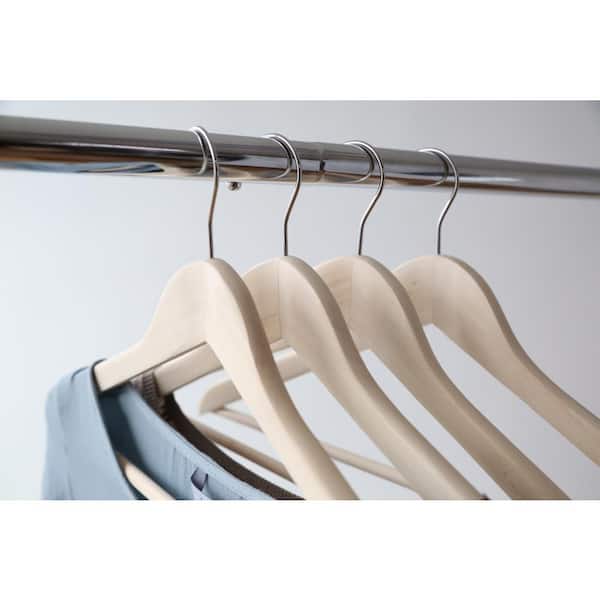 Quality Black Wooden Hangers - Slightly Curved Hanger Set of 10-Pack -  Solid Wood Coat Hangers with Stylish Chrome Hooks - Heavy-Duty Clothes,  Jacket