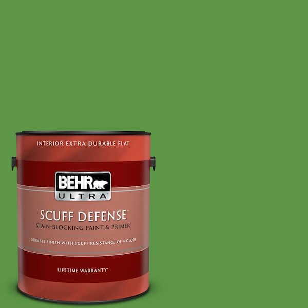 BEHR ULTRA 1 gal. #430B-7 Cress Green Extra-Durable Flat Interior Paint & Primer