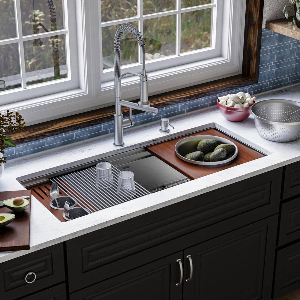 Elite 45'' Stainless Steel Farmhouse Workstation Sink