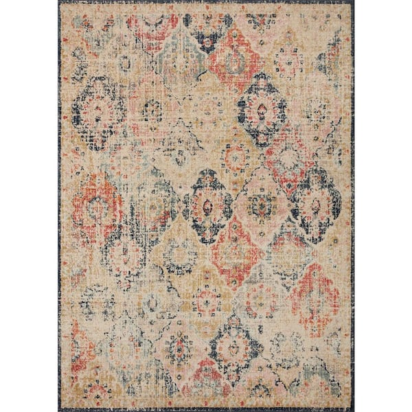 Loloi Jocelyn Khaki/Multi 2 ft. 3 in. x 4 ft. Transitional 100% Polypropylene Pile Area Rug