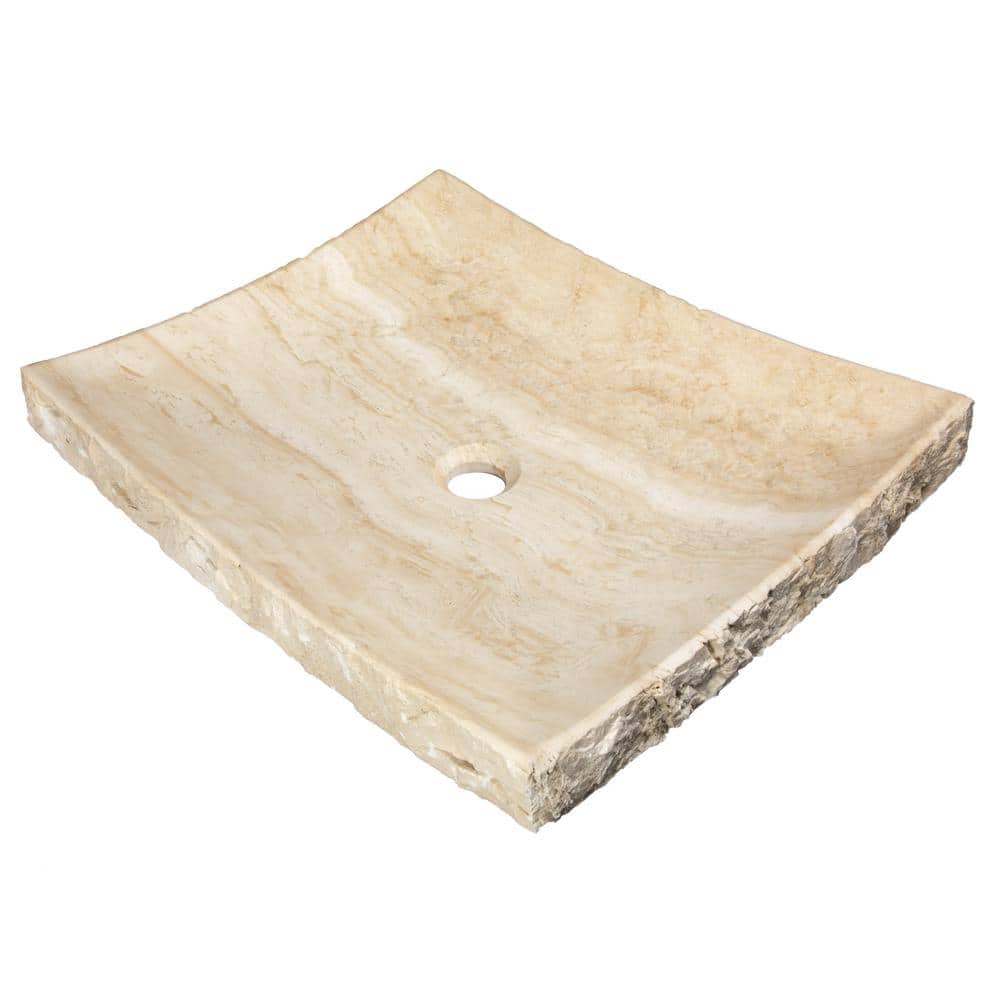 Zen 21'' Beige Stone Rectangular Bathroom Sink