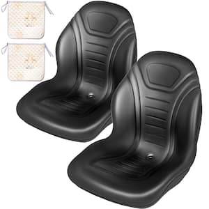 18.8 x 23.1 x 20.6 in. Universal Tractor Seat with Central Drain Hole Vinyl Compact High Back Mower Seat Pair, Black
