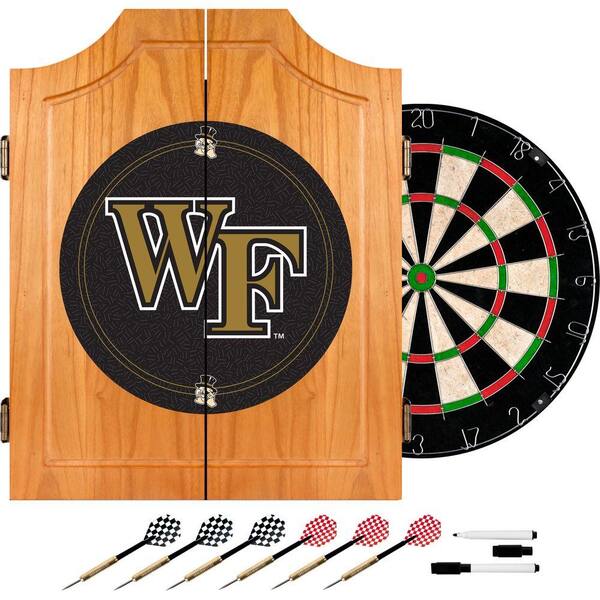 Trademark Wake Forest University Wood Finish Dart Cabinet Set