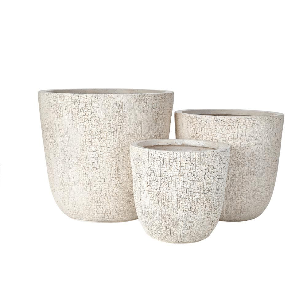 Beige Round Concrete Planter with Drainage Holes and Rubber Plug (Set of 3) price history on PriceWatchPro