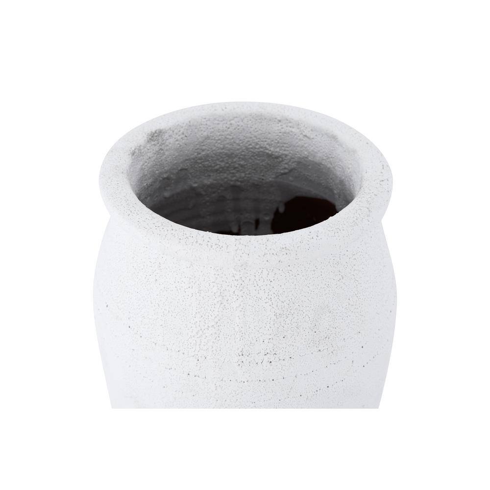 White Distressed Terracotta Crock with Volcano Glaze, 7"