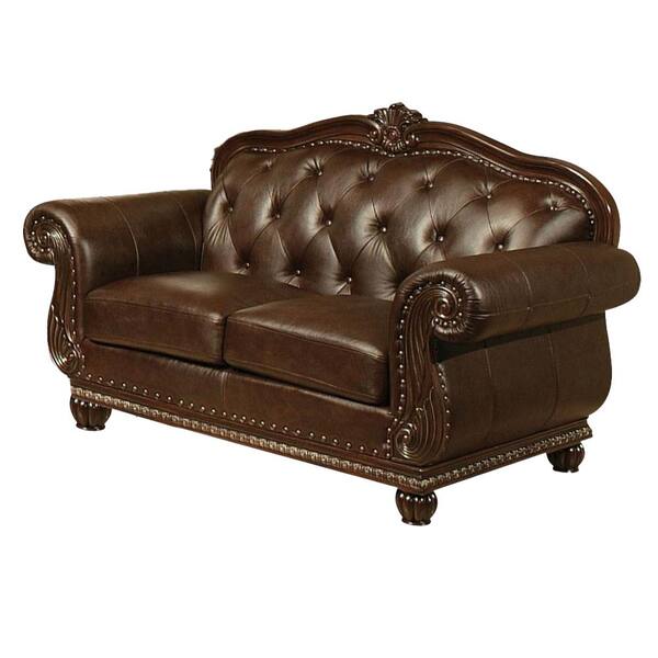 Acme Furniture Anondale 37 in. Espresso Top Grain Leather Match and