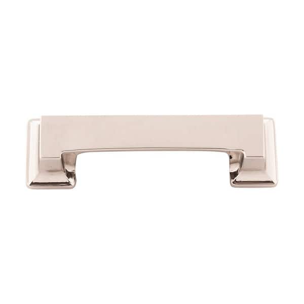 HICKORY HARDWARE Studio 3 in. (76 mm) and 3-3/4 in. (96 mm) Polished Nickel Drawer Cup Pull (10-Pack)