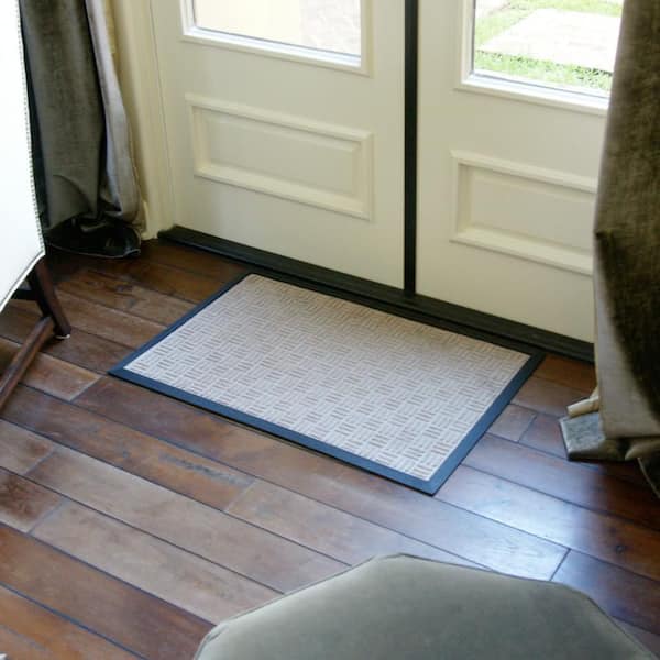 Kaluns Solid Front Doormat, Super Absorbent. 24 in x 36 in (Blue)