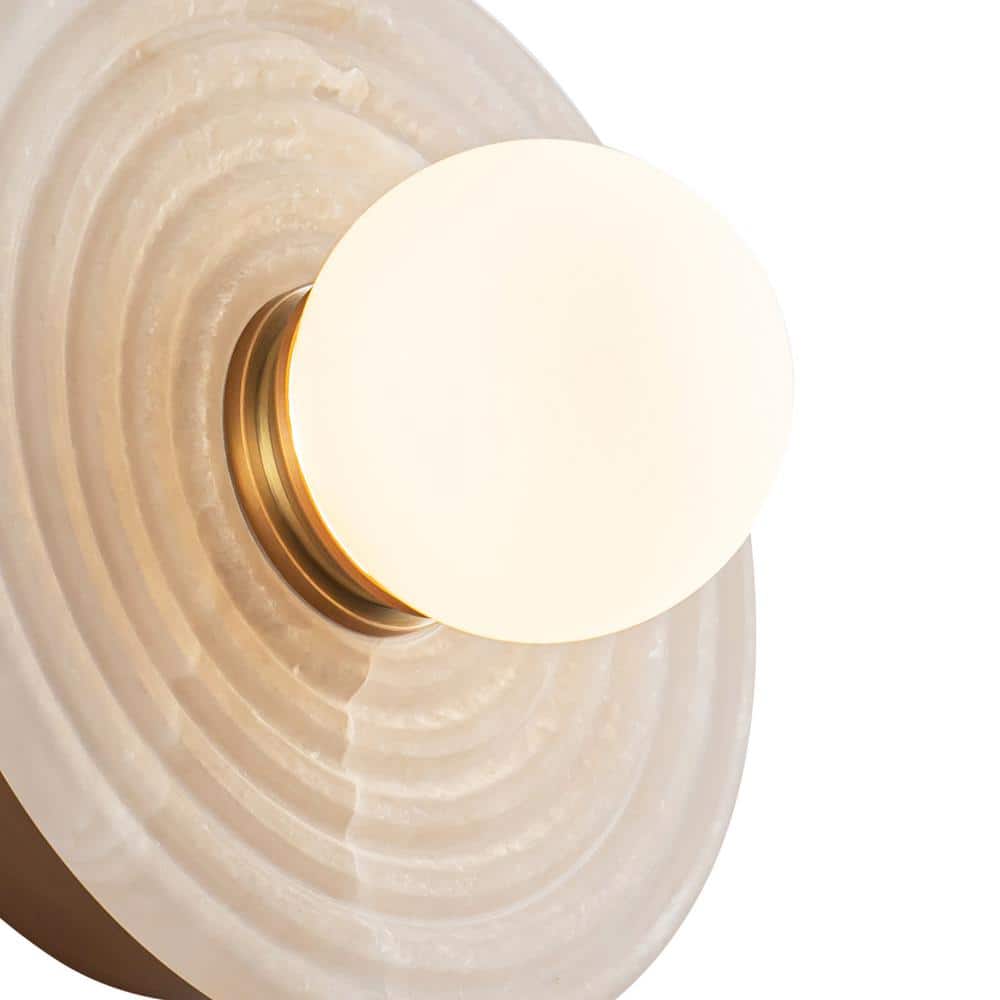 Dahlia Brass and Alabaster Dimmable Bath Sconce