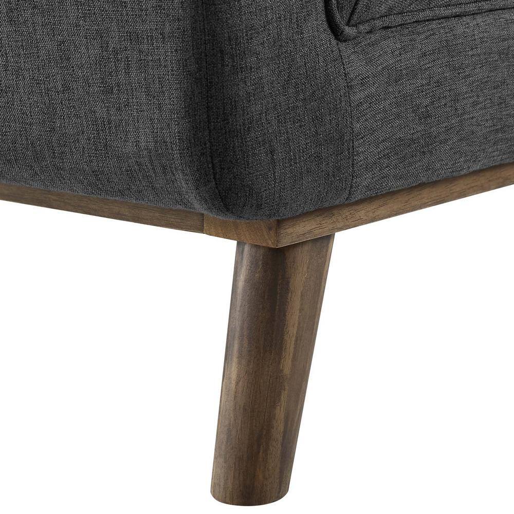 Haven Gray Tufted Upholstered Fabric Accent Bench