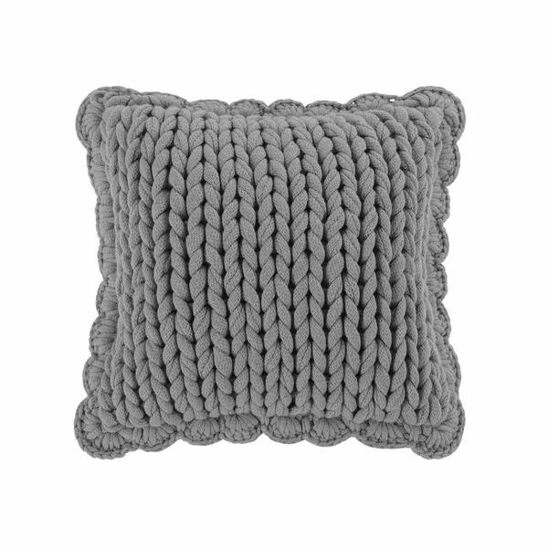 grey knit throw pillow