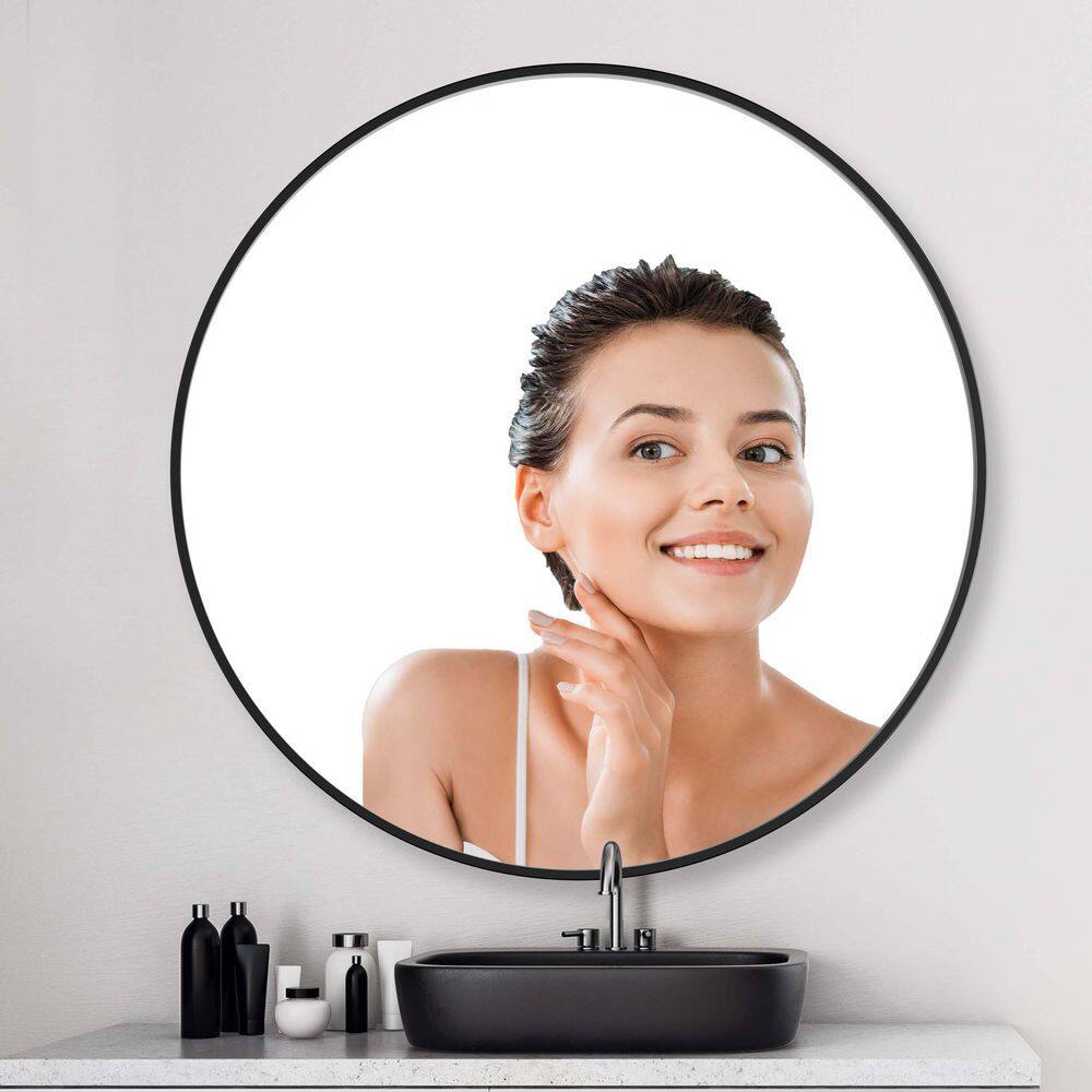 30 in. W x 30 in. H Lager Round Single Simple Aluminum Framed Wall