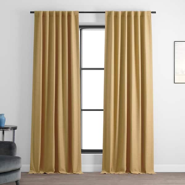 Exclusive Fabrics & Furnishings Trinket Gold Rod Pocket Blackout Curtain - 50 in. W x 108 in. L (1 Panel)