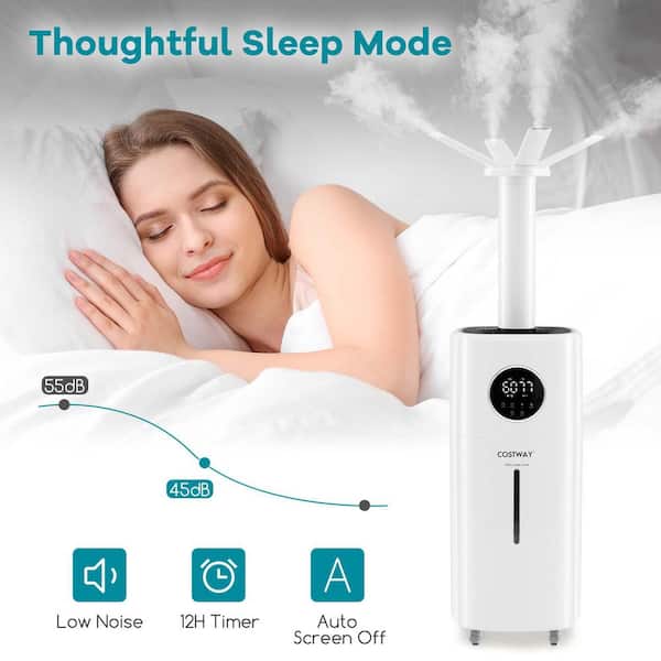 2200 sq. ft Whole House Humidifier 5. 5Gal Top Fill Cool Mist Humidifier with Wheels