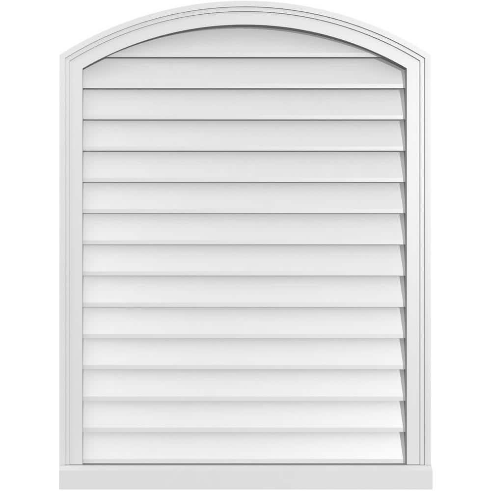 32 in. x 42 in. Arch Top Surface Mount PVC Gable Vent: Functional with Brickmould Sill Frame price history on PriceWatchPro