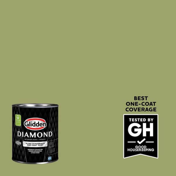 Glidden Diamond 1 qt. PPG1119-6 Golden Grass Flat Interior Paint with Primer