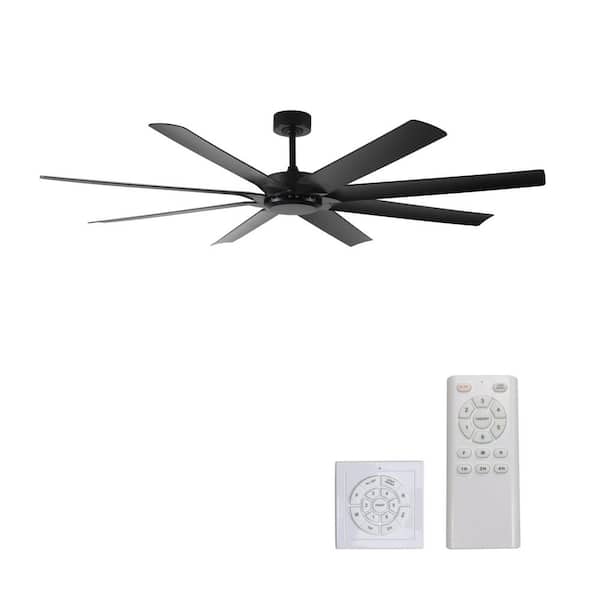 Modern Series 72 in. Indoor Low Profile Ceiling Fan 8-Blade with Remote Included in Black, Downrod Mount