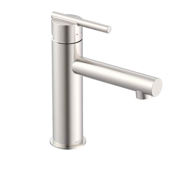 Parma Single Handle Single Hole Bathroom Faucet with Deckplate and Metal Touch Down Drain Included in Brushed Nickel