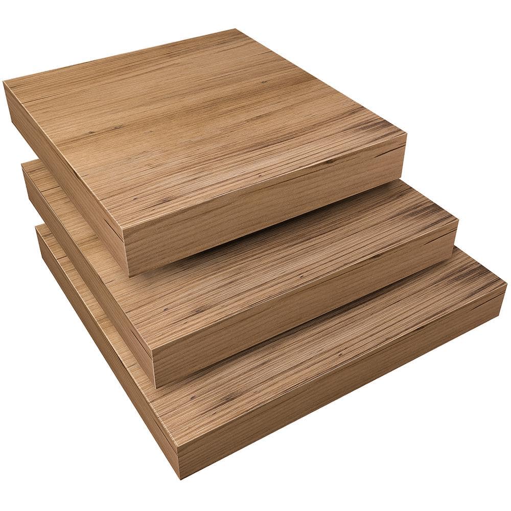 Floating Shelves, 9.25 in. x 9.25 in. Mahogany Wood Brown Decorative Wall S