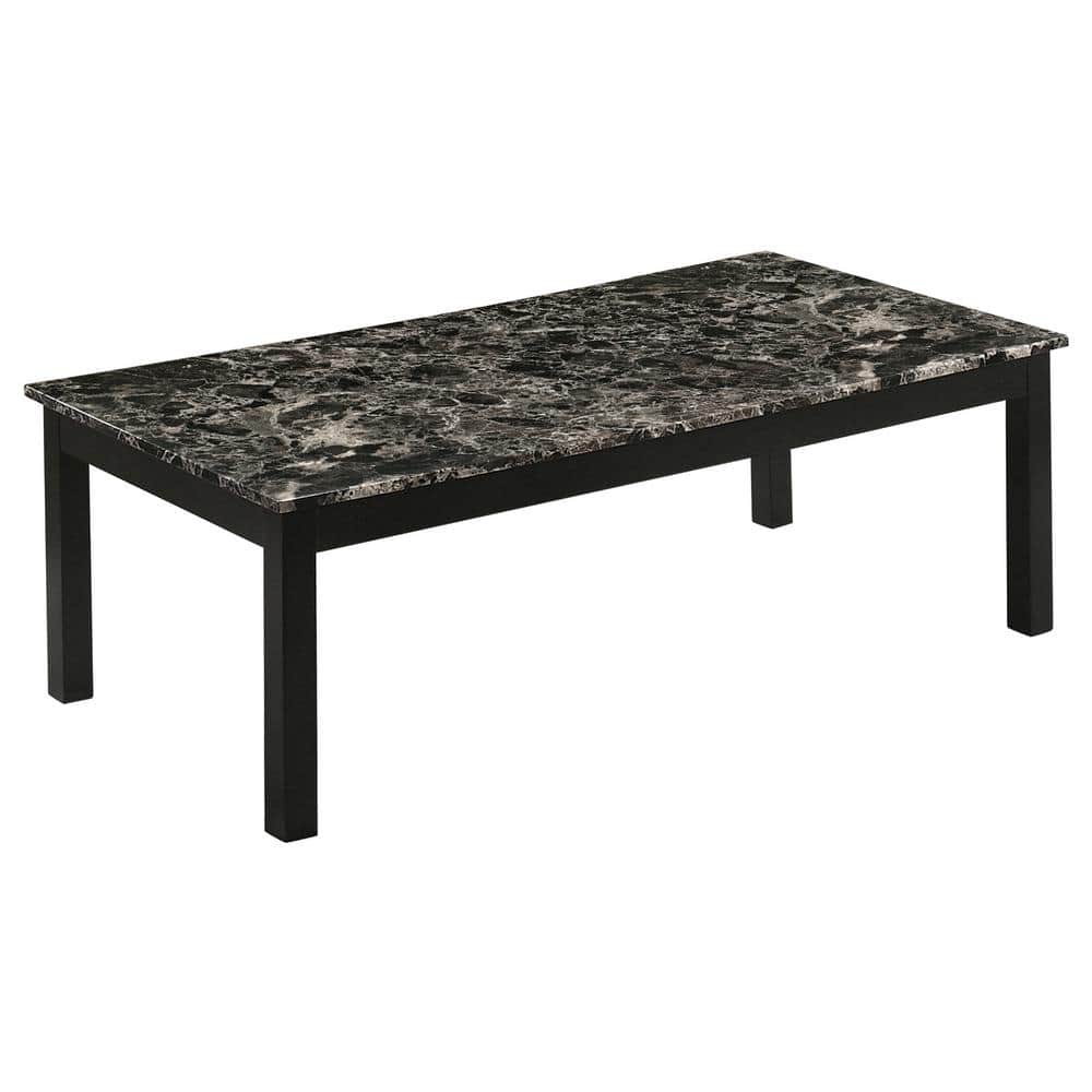 Black Faux Marble 3-Piece Rectangular Occasional Table Set
