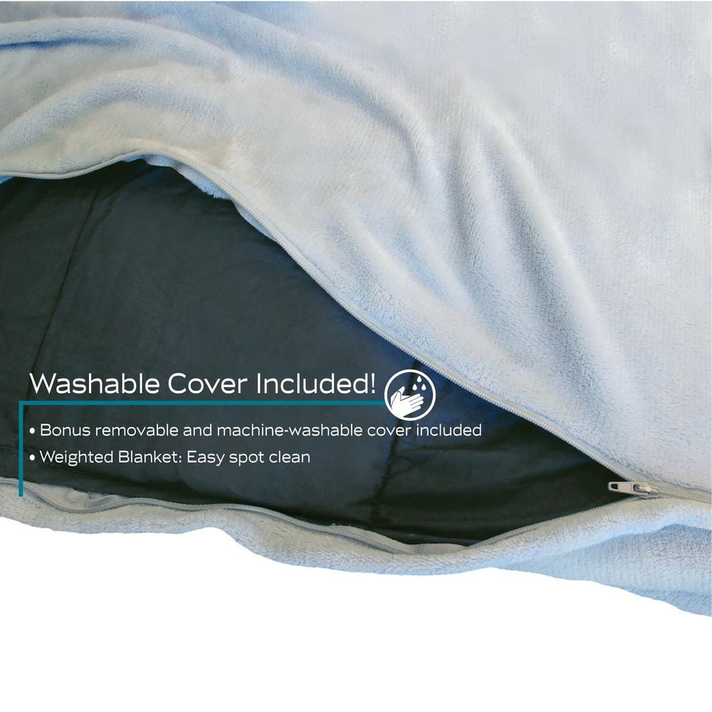 15lb Gray and Black Reversible Weighted Blanket with Glass Beads
