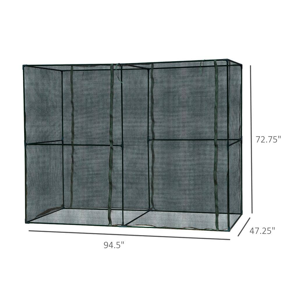 Garden Guardian 46'' Deluxe Steel Frame Plant Protector with Mesh & Zippered Access