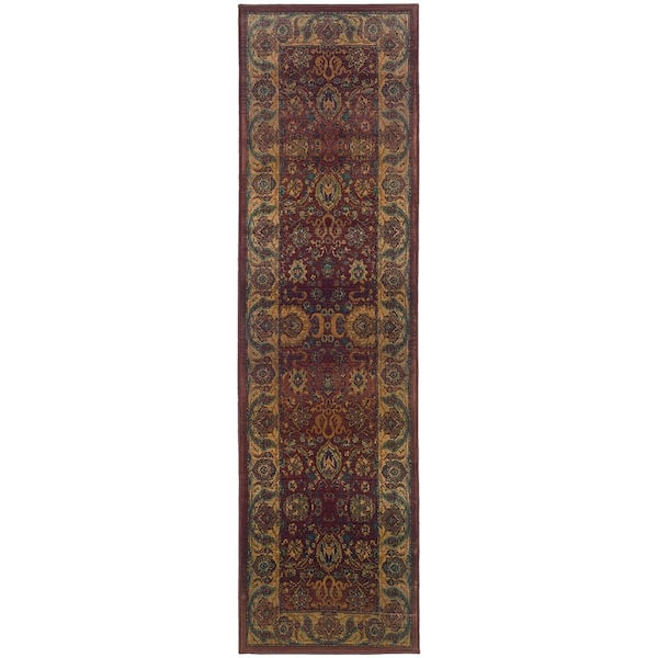 Home Decorators Collection Exhilaration Burgundy 2 ft. x 8 ft. Runner Rug