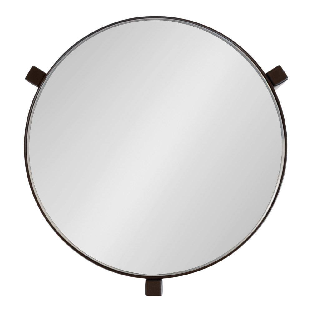 Bronze Metal Mirrored Round Drink Table, 9 x 9 x 23