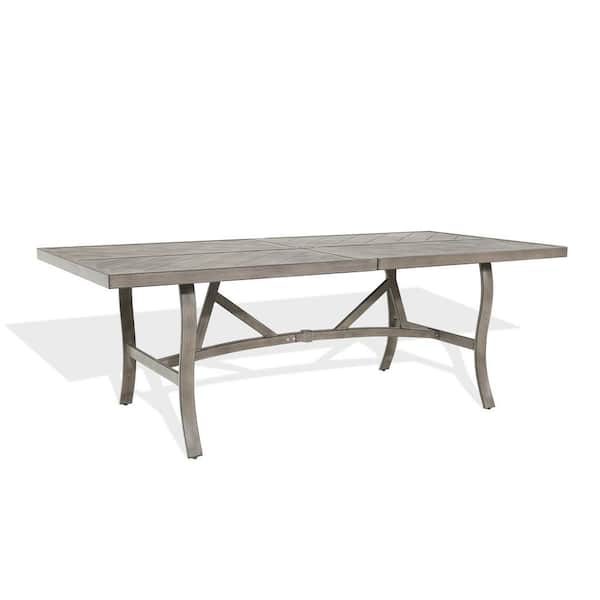 Ellis 84 in. x 40 in. Rectangular Aluminum Outdoor Dining Table with Umbrella Hole
