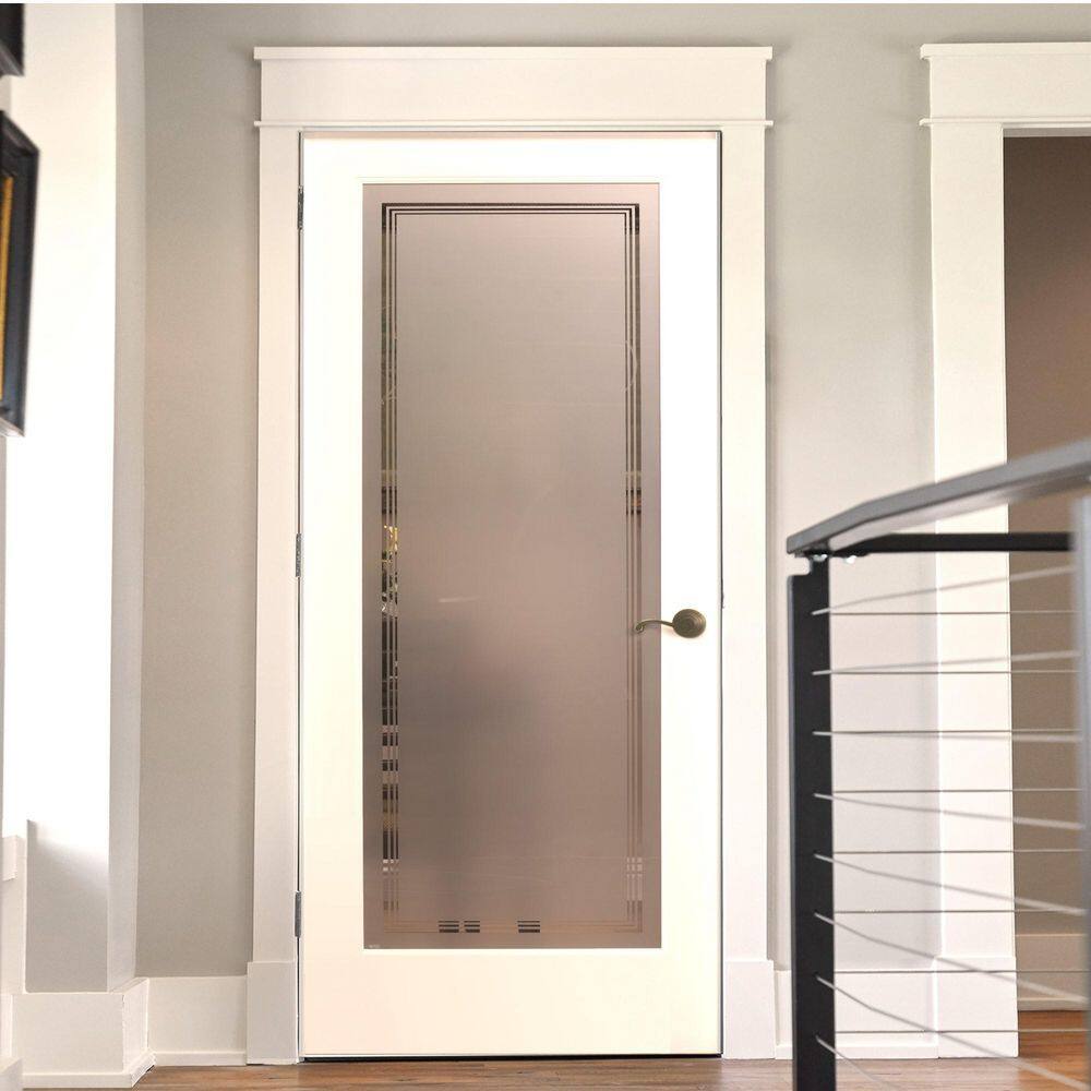 80'' Primed Pine Solid Wood Glass Slab Door